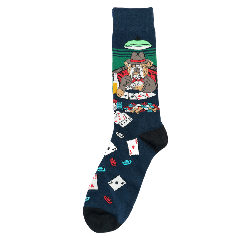 Comfortable Cotton British Bulldog Shar-Pei Playing Cards Texas Hold'Em Mid-Calf Men's Socks Dh184 Comfortable Cotton British Bulldog Shar-Pei Playing Cards Texas Hold'Em Mid-Calf Men's Socks Dh184