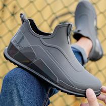 Rain boots mens summer outer wear waterproof non-slip short rain boots mens outdoor fishing water shoes work wear-resistant rubber shoes