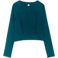 Короткий вырез с круглым вырезом, павлиново-синий