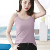 Сиреневая хлопковая базовая приятная телу майка топ, тонкий ремешок, эффект подтяжки
