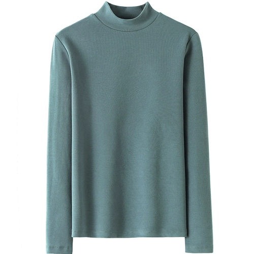 Хлопковое базовое приятное телу демисезонное термобелье для матери, высокий воротник