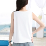 Хлопковые короткие бретели без рукавов, приятная телу майка топ, футболка, для маленькой груди