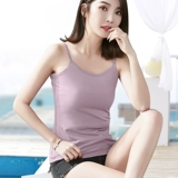 Сиреневая хлопковая базовая приятная телу майка топ, тонкий ремешок, эффект подтяжки