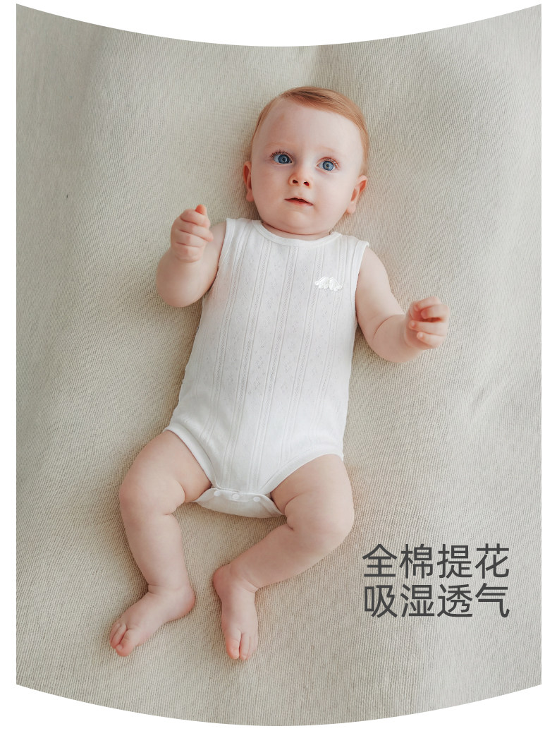 婴儿背心包屁衣夏季薄款无袖男女宝宝三角哈衣服纯棉新生儿连体衣 — 3