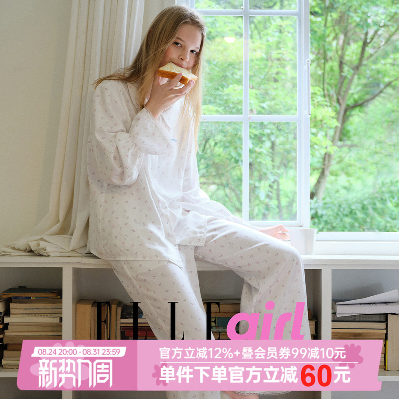 Elle Girl26 Summer Puberty Development Girls' Pajamas for Middle and High School Students Loose Thin Breathable Home Wear Set