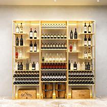 Red wine display rack winery shopping mall supermarket island shelf luminous iron storage rack white wine partition storage rack
