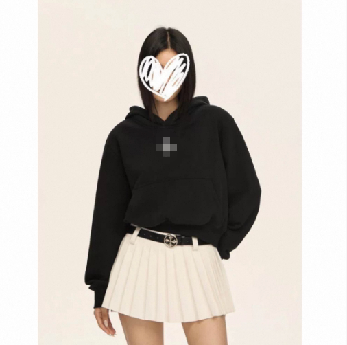 289 # Short Casual Hooded Sweatshirt Klg