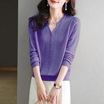 Wool sweater womens autumn new age-reducing loose and foreign style outer layer base top jacket