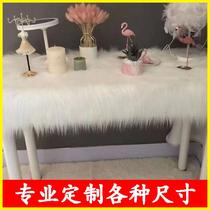 Tissu en tissu de fond blanc en tissu de fond de toile de fond Makeup Table Bed Dresser Bed Head Cabinet Counter Decorated Plush Table Cloth