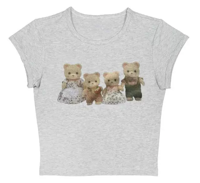 Футболка женская Y2K CRO POP это Tee Bear принт милые графика UM