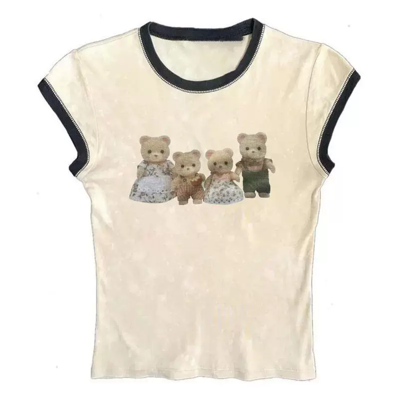 Футболка женская Y2K CRO POP это Tee Bear принт милые графика UM