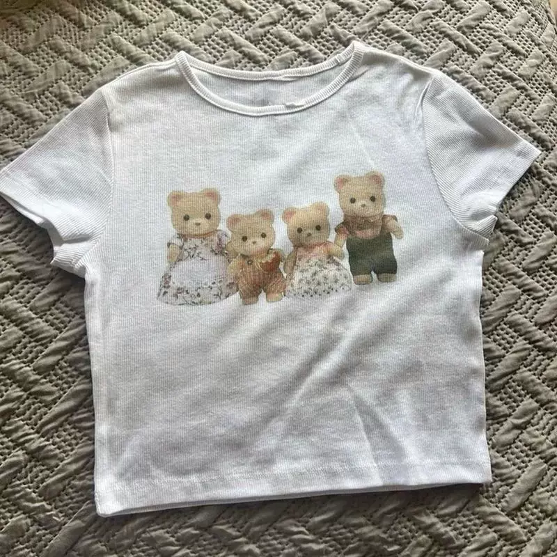 Футболка женская Y2K CRO POP это Tee Bear принт милые графика UM