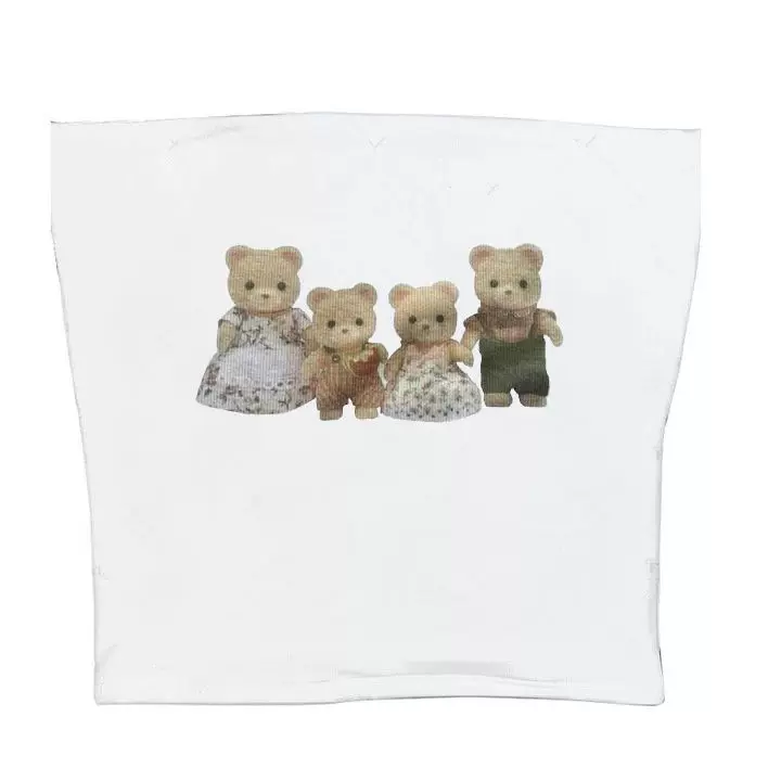 Футболка женская Y2K CRO POP это Tee Bear принт милые графика UM