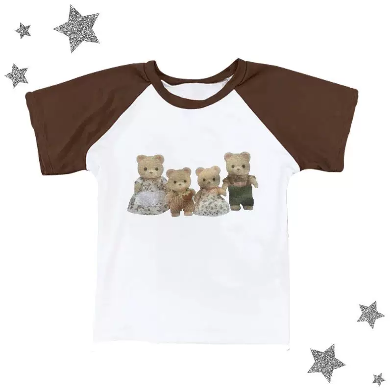 Футболка женская Y2K CRO POP это Tee Bear принт милые графика UM