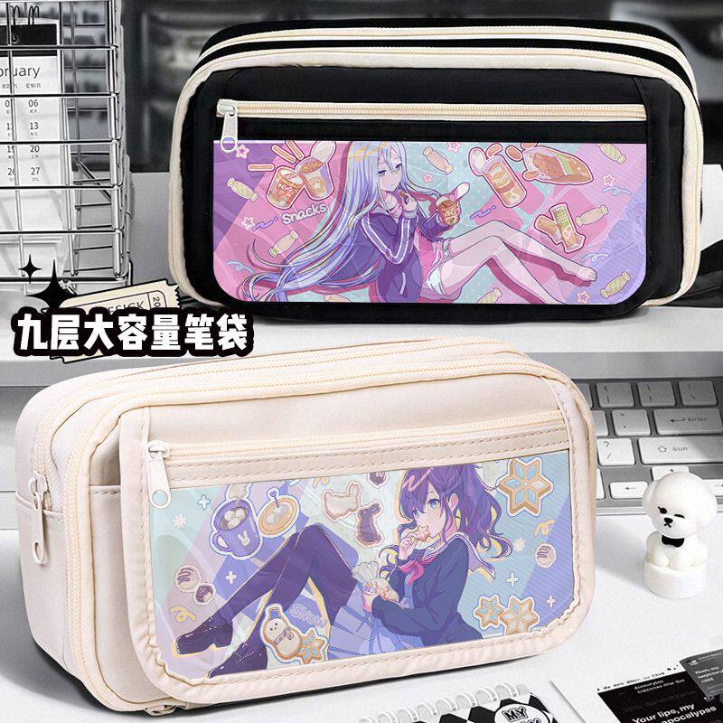 Project Sekai PJSK Extra-Large Transparent Pencil Case Stationery Box for Middle and High School Students Kanade Yoisaki Mizuki Akiyama Emu Otori