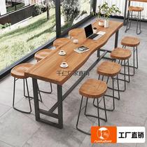 Xinjiang Tibet bar table solid wood wall-mounted balcony leisure bar table coffee shop dessert milk tea shop commercial