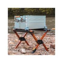 Outdoor camping ice bucket rack aluminum alloy bucket rack adjustable and foldable camping storage rack insulated box rack convenient