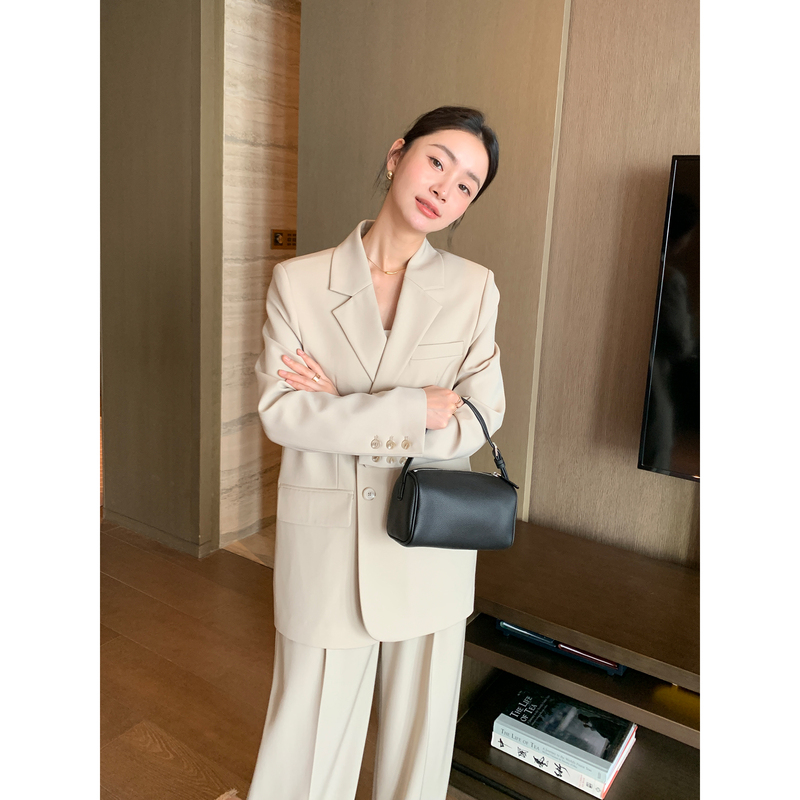 Maven Lin Old Money Style Lapel Suit, Elegant and Simple Loose-Fitting Blazer for Women, White-Collar Commuter Jacket