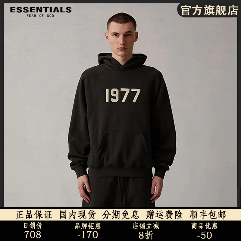 Official Flagship Store Essentials Sweatshirt for Men and Women Fog Multi-Line 1977 High Street Couple Loose Hoodie Trend