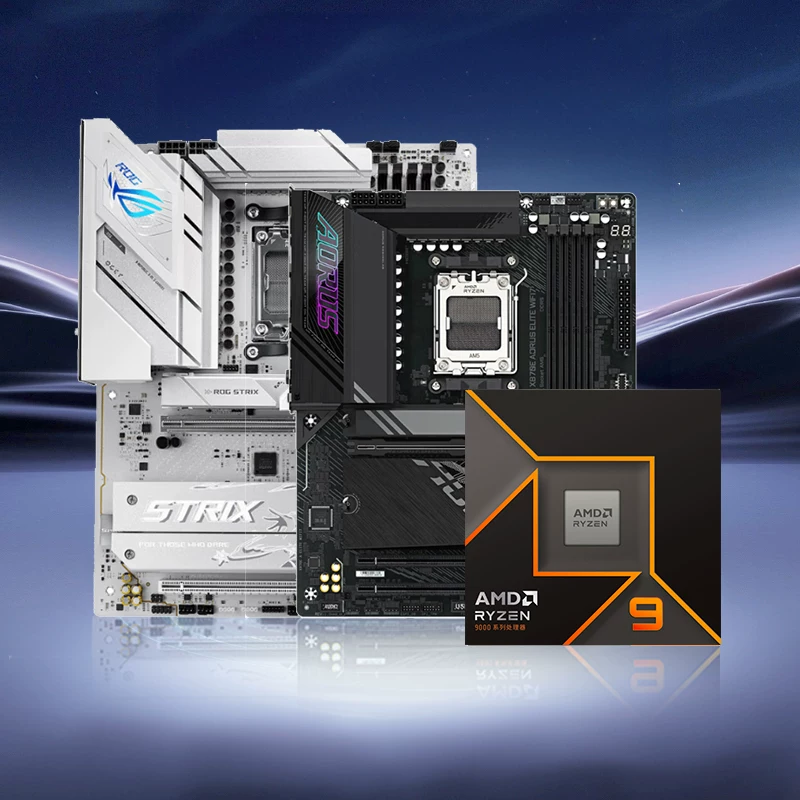 AMD Asus, материнская плата, набор, процессор AMD Ryzen R9 9900x, 9950/9950×, 9950×3, 3D, x870