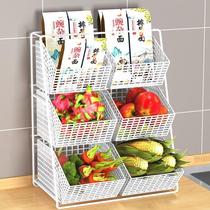 Vegetable storage rack kitchen countertop multi-functional shelf desktop rack dining table