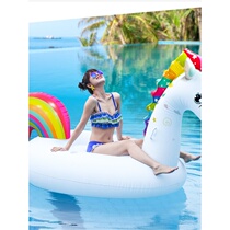 Inflatable floating animal mount recliner unicorn swimming ring lifebuoy large water floating bed for adults and children to play with