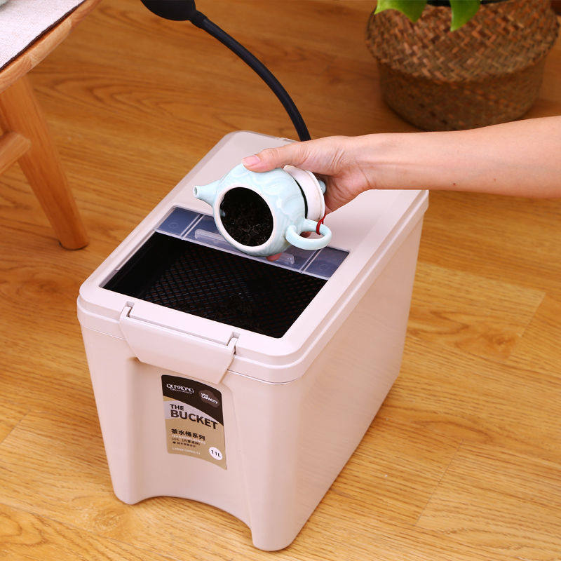 Thickened tea slag bucket Kung Fu tea set accessories Tea bucket Waste water bucket Tea tray Tea table House small drain bucket alarm
