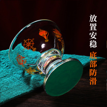 Sufa Crystal Stroke Bowl Water Cup Transparent Tall Buddha Cup Eight Auspicious P Water Purification Cup Tribute Cup Ornament Tribute