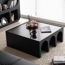 Nordic black medieval storage rack floor-to-ceiling display cabinet wall bookshelf dual-use coffee table side cabinet living room bedroom floor