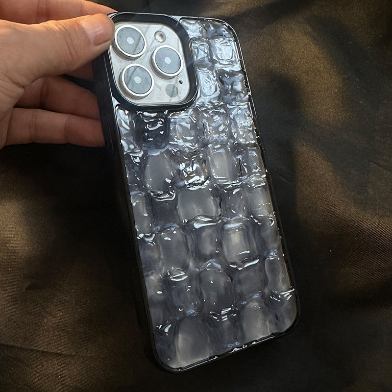 3D Black Water Block iPhone Case