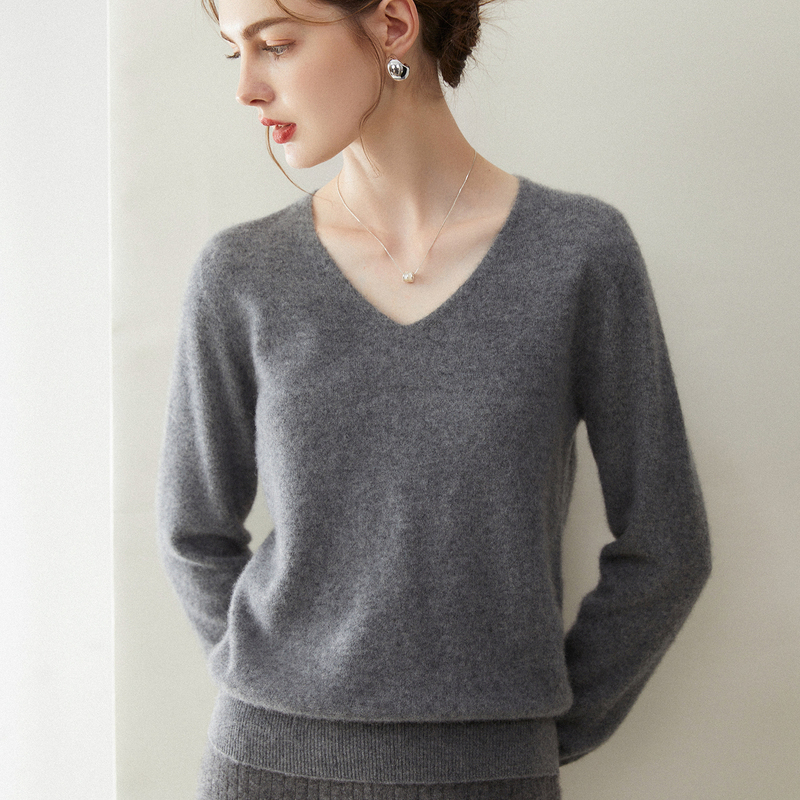 High-End Ready-To-Wear 100% Pure Cashmere Sweater for Women, V-Neck Knit Top, Loose Sweater for Women, Autumn and Winter Premium Base Layer