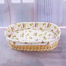 Rattan baby cradle coaxing baby car baby sleeping basket hanging basket newborn portable mobile bed solid wood stroller rocking chair