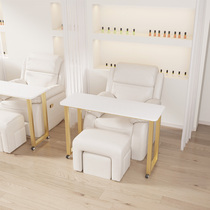 Xinjiang Tibet movable manicure table single-layer Japanese manicure sofa table with wheels modern simple cross