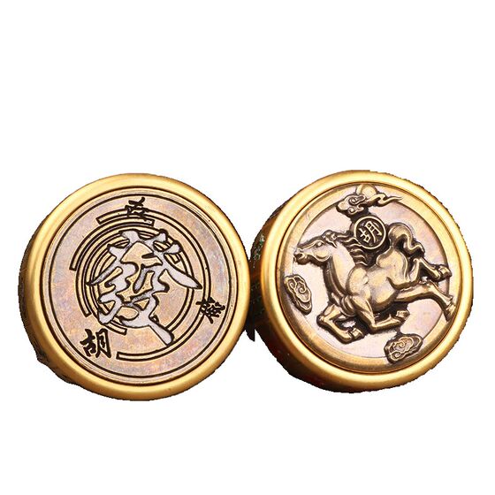 速发纯黄铜手把件桌面摆件旋转麻将指尖陀螺马上胡赢钱趣味减压神