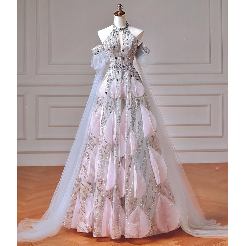 Engagement Banquet Evening Dress Light Wedding Dress 2026 New Fishtail Halter Neck Coming-Of-Age Ceremony Birthday Niche Morning Gown Female Bride Engagement Banquet Evening Dress Light Wedding Dress 2026 New Fishtail Halter Neck Coming-Of-Age Ceremony Birthday Niche Morning Gown Female Bride