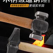 Planet workshop pure steel forging blacksmith hammer tool octagonal hammer household square head wooden handle hammer forging hammer
