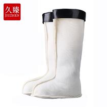 Jiuzhen YZF40 thickened rain boots liner winter cold protection construction workers cotton socks protective foot covers 45cm high and long