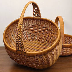 New Model Imported from Germany, Purely Handmade Rattan-Like Woven Fruit Basket, Shopping Basket, Egg Basket, Hand-Held Vegetable Basket, Storage Basket