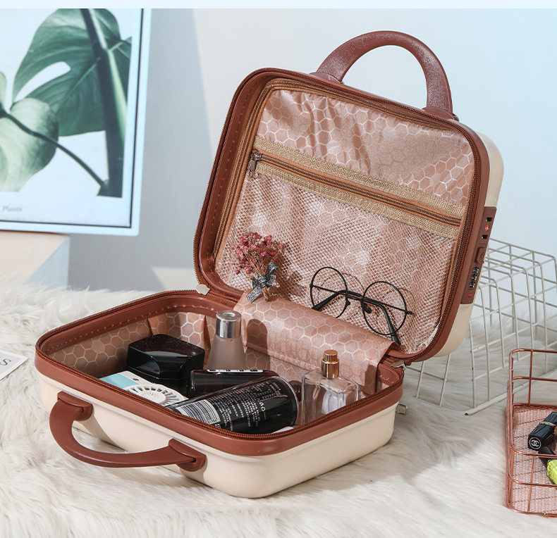 чемодан 卡通小熊手提箱迷你14寸行李箱收纳化妆箱小型轻便密码锁旅行箱子 #ffoooo