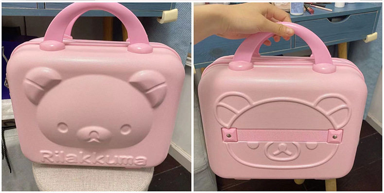 чемодан 卡通小熊手提箱迷你14寸行李箱收纳化妆箱小型轻便密码锁旅行箱子 #ffoooo