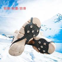 Factory direct sales outdoor silicone shoe covers anti-skating snow rock climbing shoe spikes mountaineering snow claws simple 5-tooth crampons