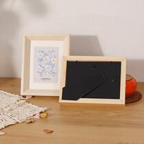 Creative solid wood photo frame setting table 7 inches 8 inches 10 inches 8 open 4k oil painting mounted wall A4a3 three-dimensional picture frame photo frame