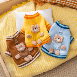 24 years New arrival autumn and winter puppy clothes three-dimensional pocket Bear traction two-legged Sweatshirt cat pet clothes