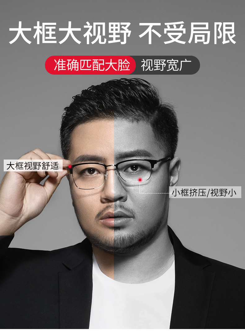 乐申 加大加宽 14克超轻钛合金镜架 送1.56镜片 图6