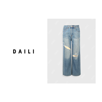 (Exclusive for Huhu) Delly’s new fashionable and versatile casual ripped jeans DLYY-90016