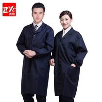 ZYE labor protection clothing handling dustproof clothing laboratory men and women long-sleeved coats thickened polyester-cotton blue coats