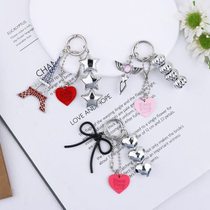 ins Korean style metal alloy keychain bag accessories decoration student school bag backpack love couple assembly pendant