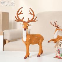 Bar Baking Christmas Tree Decoration Mini Cute Plum Blossom Deer Mall Shop Window Emulation Elk Swing Piece Props Items