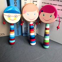 Newborn baby sand hammer rattle early education educational handbell baby grasping training toy 0-6-8-12 months old