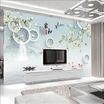 2021 TV background wall cloth 8D Cubist and modern Chinese living room 5D mural 3D wall cloth film and TV wall cloth